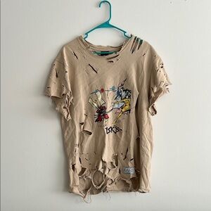 Distressed Skater Brand NSKD Graphic Tee
